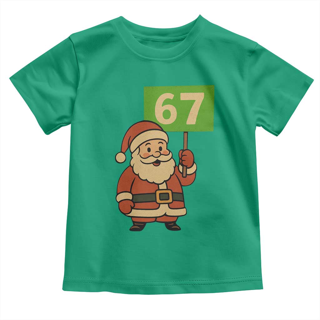67 Christmas Toddler T Shirt Funny Six Seven Meme Brainrot Santa Claus Boys TS10 Irish Green Print Your Wear