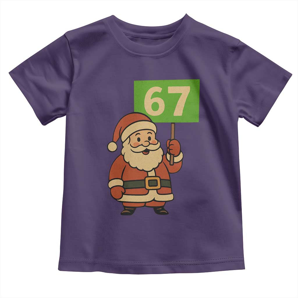 67 Christmas Toddler T Shirt Funny Six Seven Meme Brainrot Santa Claus Boys TS10 Purple Print Your Wear