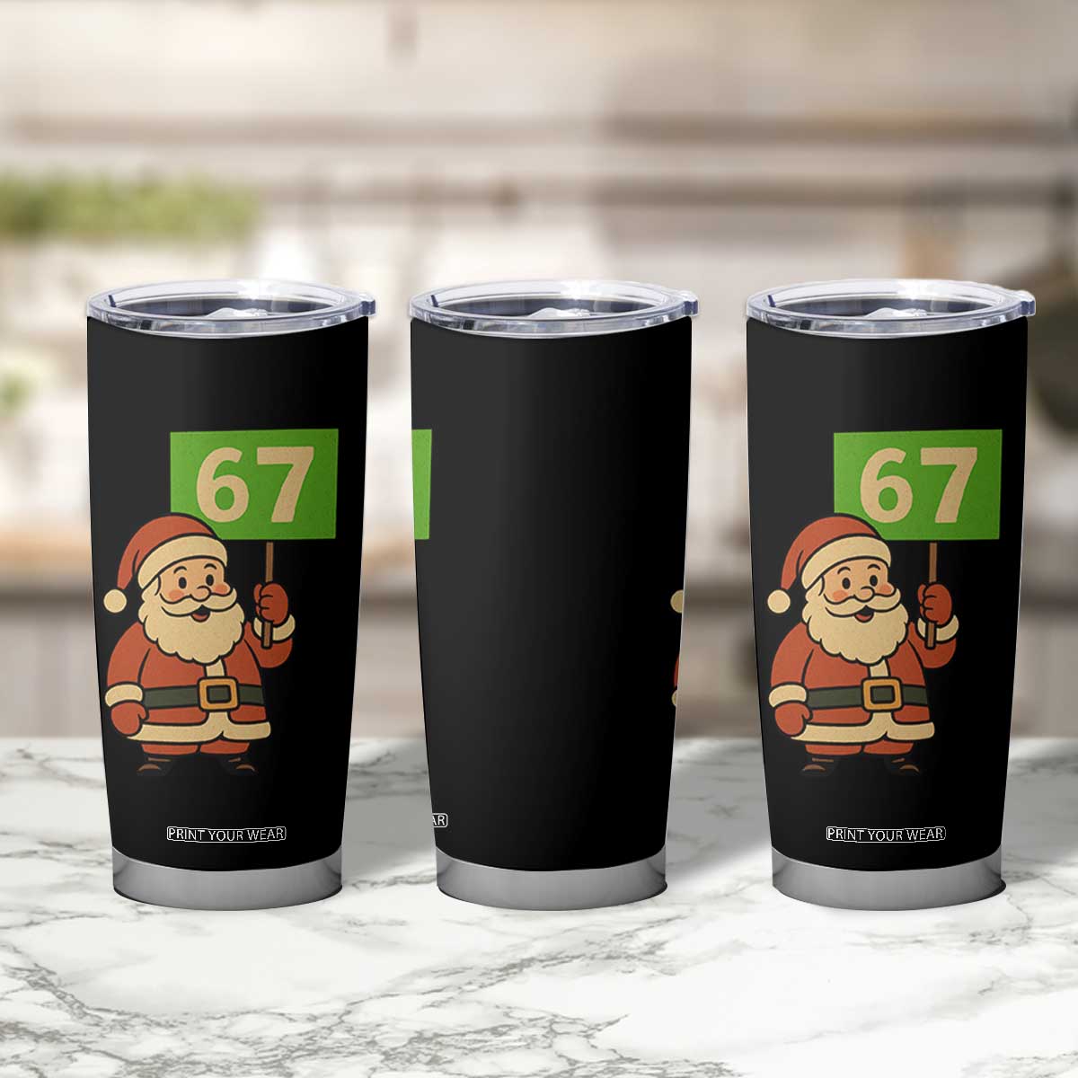 67 Christmas Tumbler Cup Funny Six Seven Meme Brainrot Santa Claus Boys TS10 Print Your Wear