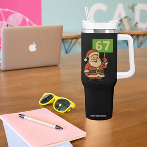 67 Christmas Tumbler With Handle Funny Six Seven Meme Brainrot Santa Claus Boys - Print Your Wear