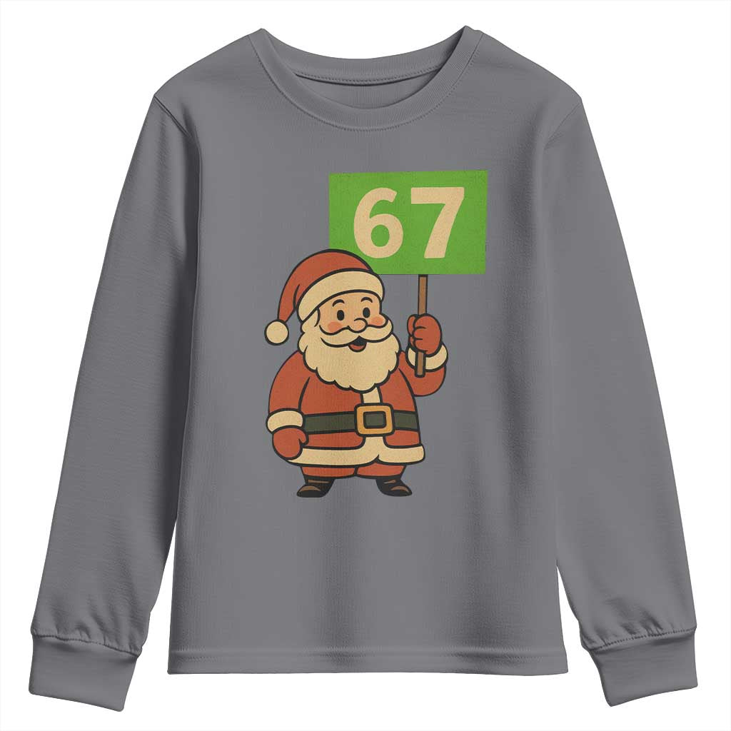 67 Christmas Youth Sweatshirt Funny Six Seven Meme Brainrot Santa Claus Boys TS10 Charcoal Print Your Wear