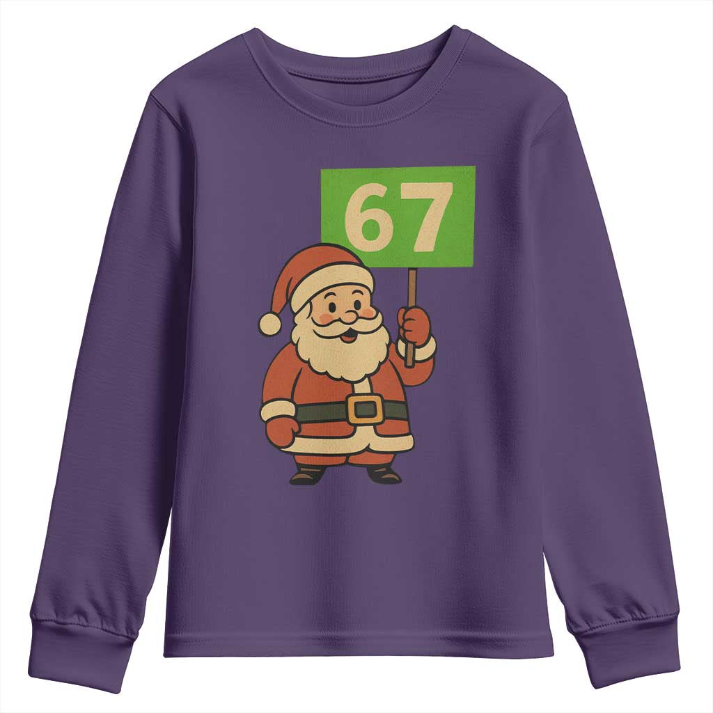 67 Christmas Youth Sweatshirt Funny Six Seven Meme Brainrot Santa Claus Boys TS10 Purple Print Your Wear