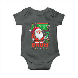 67 Teacher Christmas Baby Onesie Santa Six Seven Meme Math Equation Bruh TS10 Dark Heather Print Your Wear