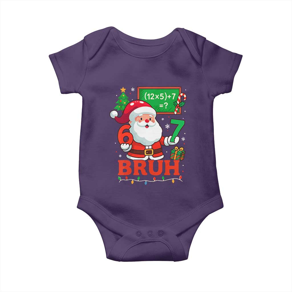 67 Teacher Christmas Baby Onesie Santa Six Seven Meme Math Equation Bruh TS10 Purple Print Your Wear