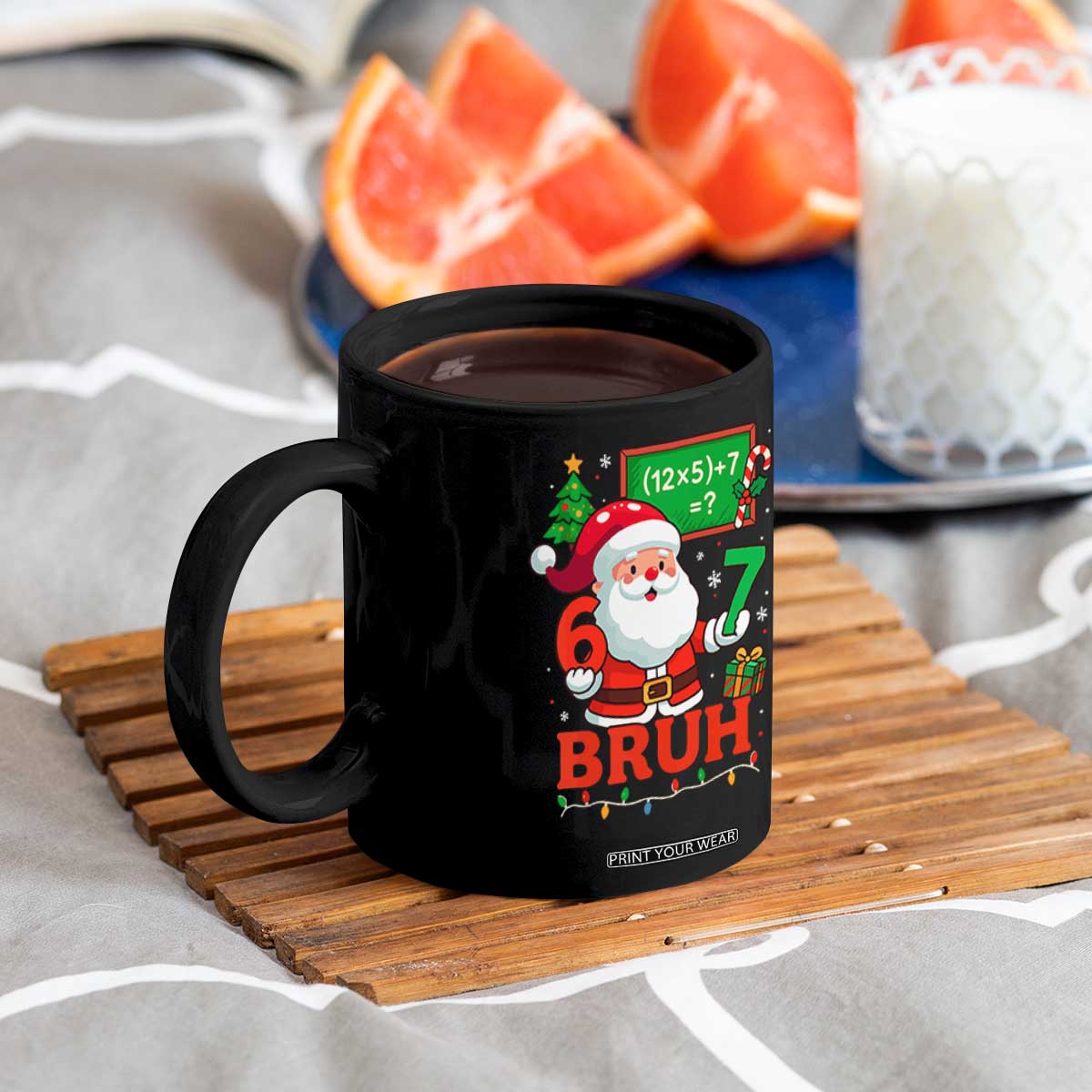 67 Teacher Christmas Coffee Mug Santa Six Seven Meme Math Equation Bruh TS10 Print Your Wear