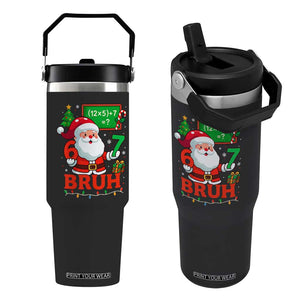 67 Teacher Christmas Flip Straw Tumbler Santa Six Seven Meme Math Equation Bruh TS10 One Size: 30 oz Black Print Your Wear