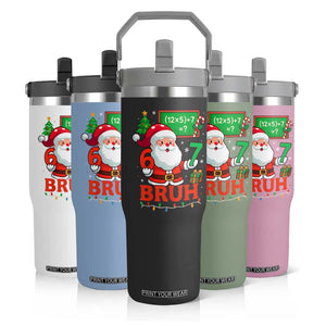 67 Teacher Christmas Flip Straw Tumbler Santa Six Seven Meme Math Equation Bruh TS10 Print Your Wear