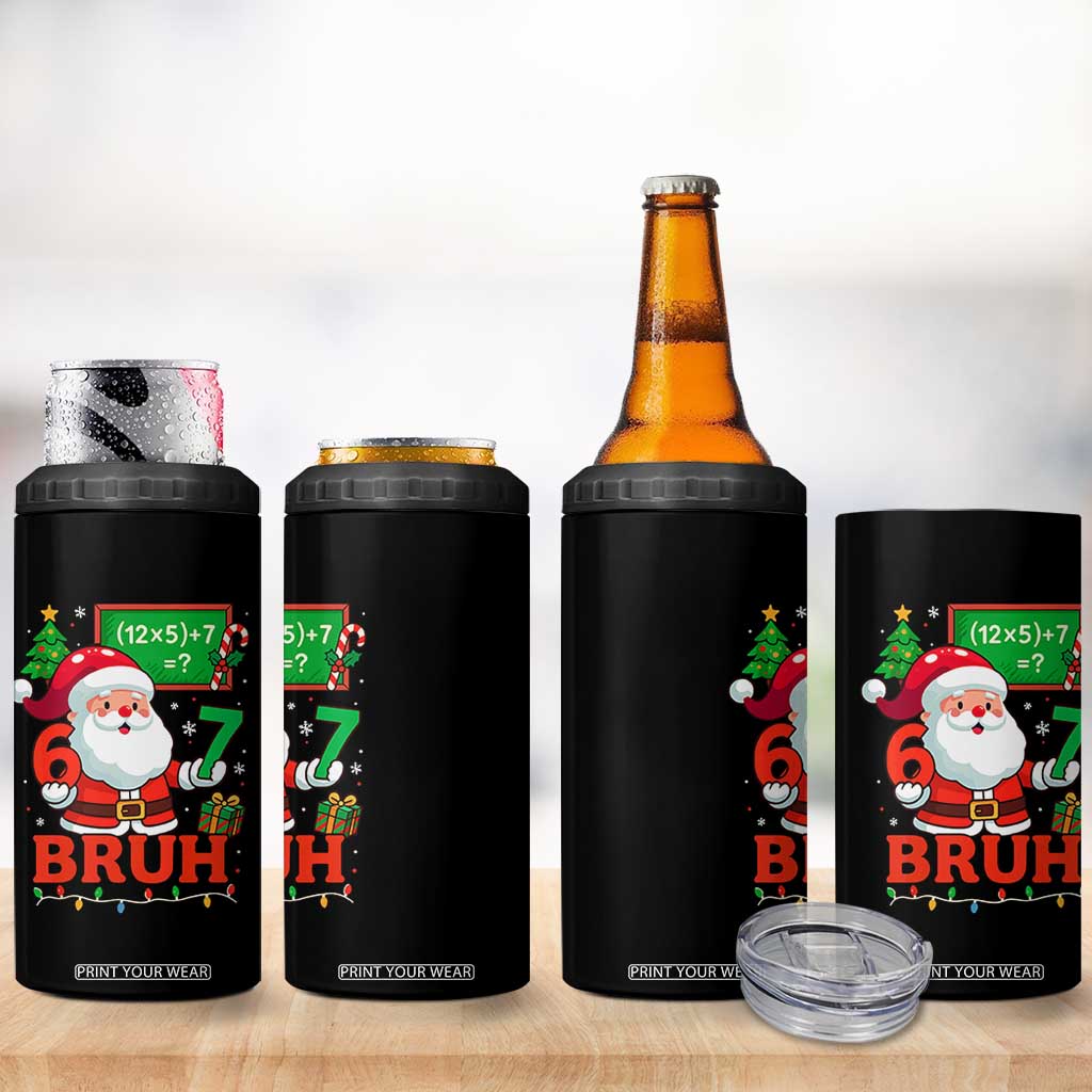 67 Teacher Christmas 4 in 1 Can Cooler Tumbler Santa Six Seven Meme Math Equation Bruh TS10 Print Your Wear