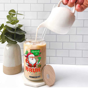 67 Teacher Christmas Glass Can Santa Six Seven Meme Math Equation Bruh TS10 Print Your Wear