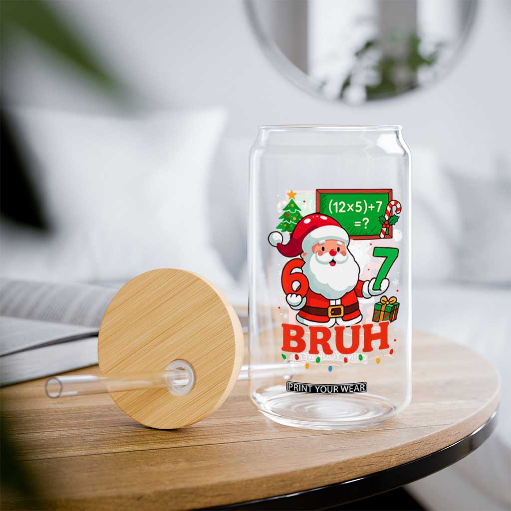67 Teacher Christmas Glass Can Santa Six Seven Meme Math Equation Bruh TS10 Print Your Wear