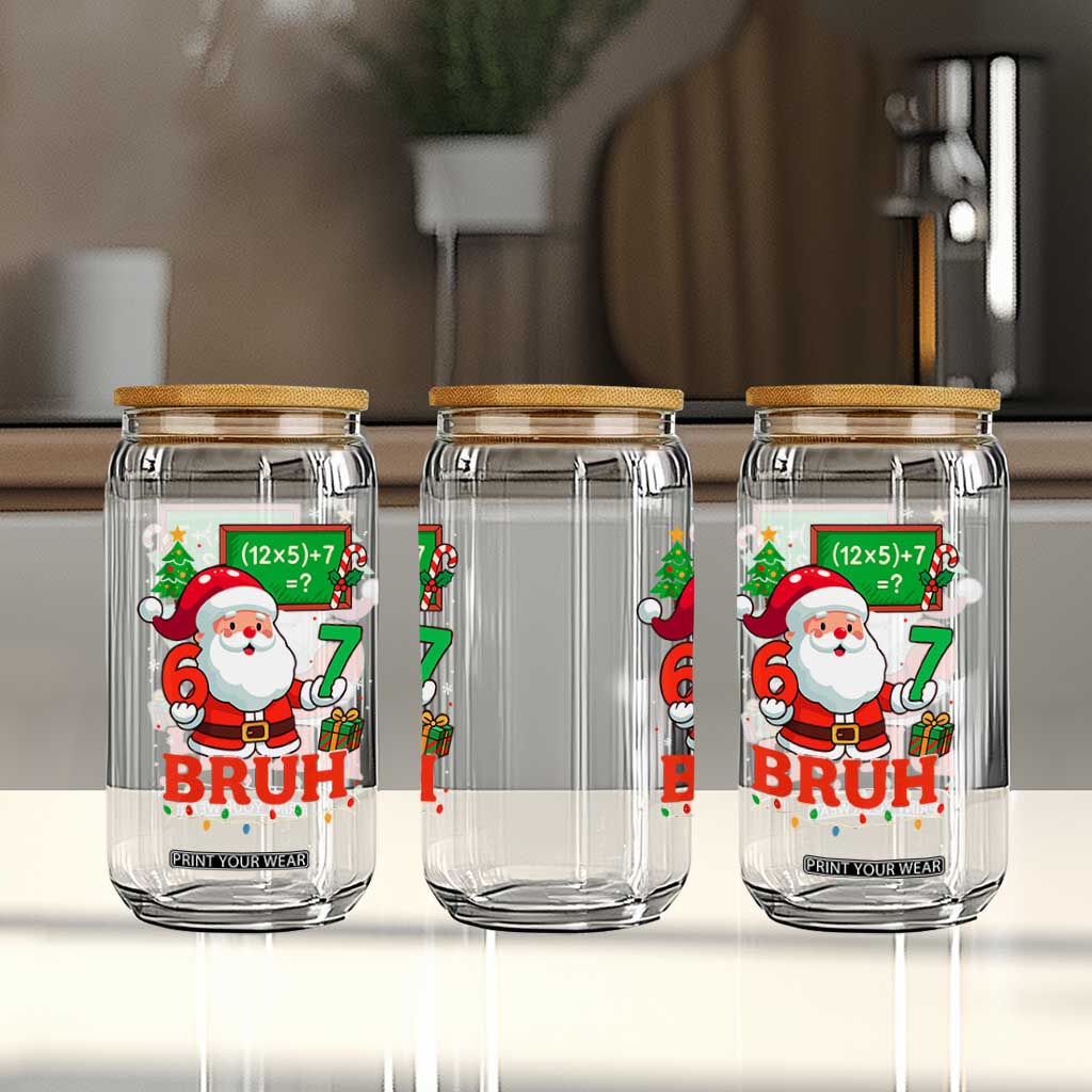 67 Teacher Christmas Glass Can Santa Six Seven Meme Math Equation Bruh TS10 Print Your Wear