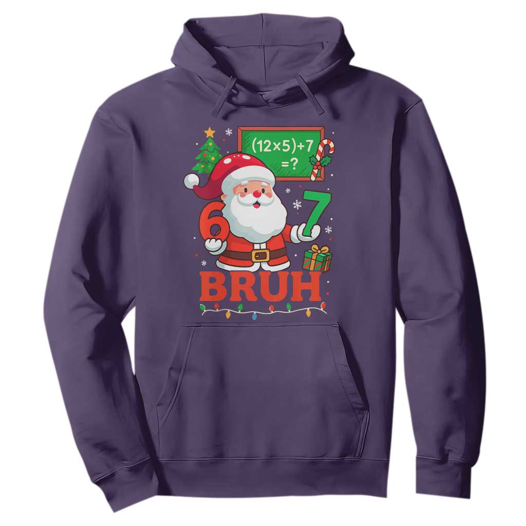 67 Teacher Christmas Hoodie Santa Six Seven Meme Math Equation Bruh TS10 Purple Print Your Wear