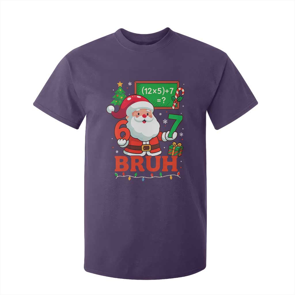 67 Teacher Christmas T Shirt For Kid Santa Six Seven Meme Math Equation Bruh TS10 Purple Print Your Wear