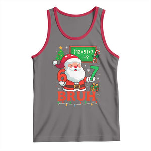 67 Teacher Christmas Tank Top Santa Six Seven Meme Math Equation Bruh TS10 Deep Heather Red Print Your Wear