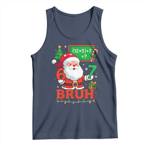 67 Teacher Christmas Tank Top Santa Six Seven Meme Math Equation Bruh TS10 Navy Print Your Wear