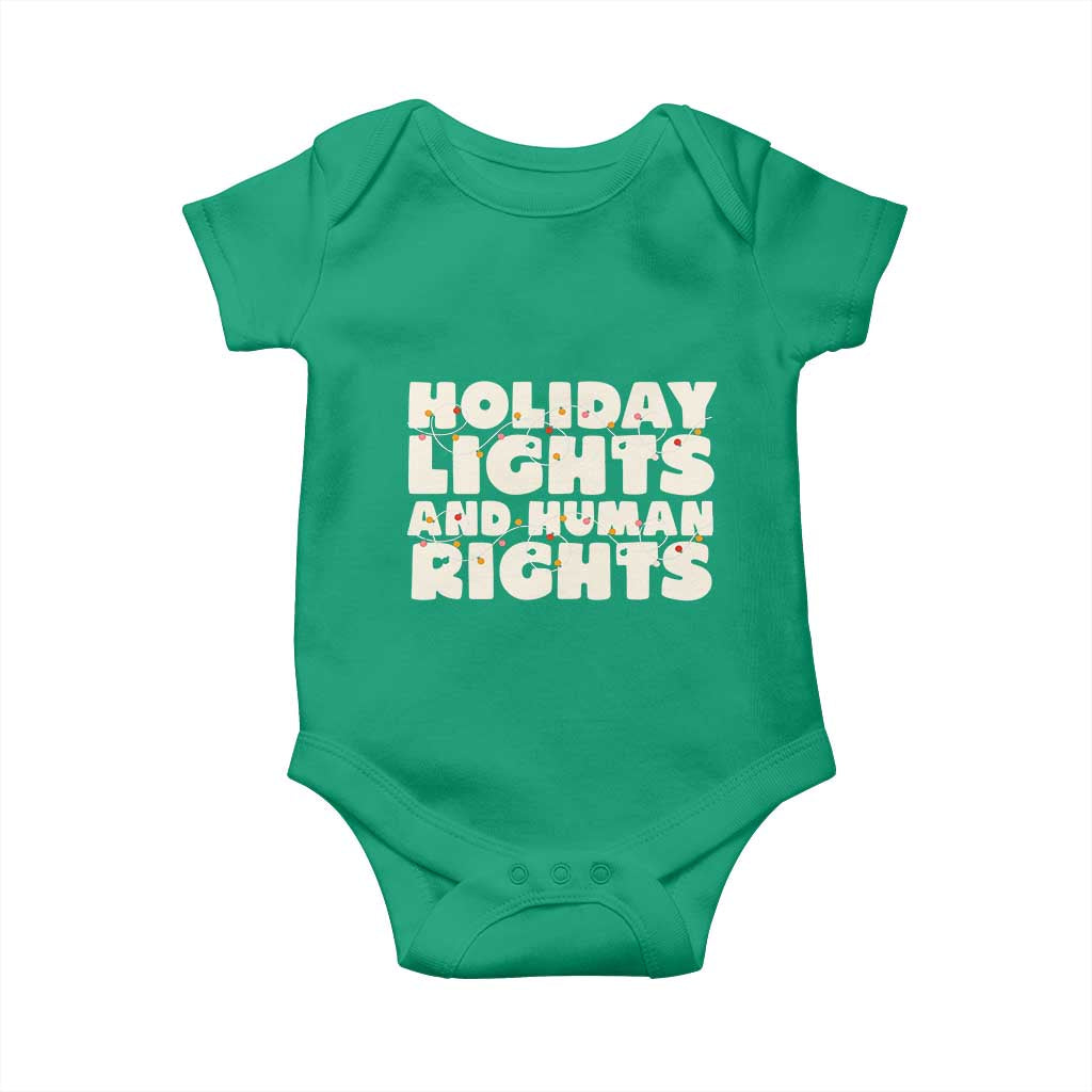 Holiday Lights Human Rights Christmas Baby Onesie TS10 Irish Green Print Your Wear