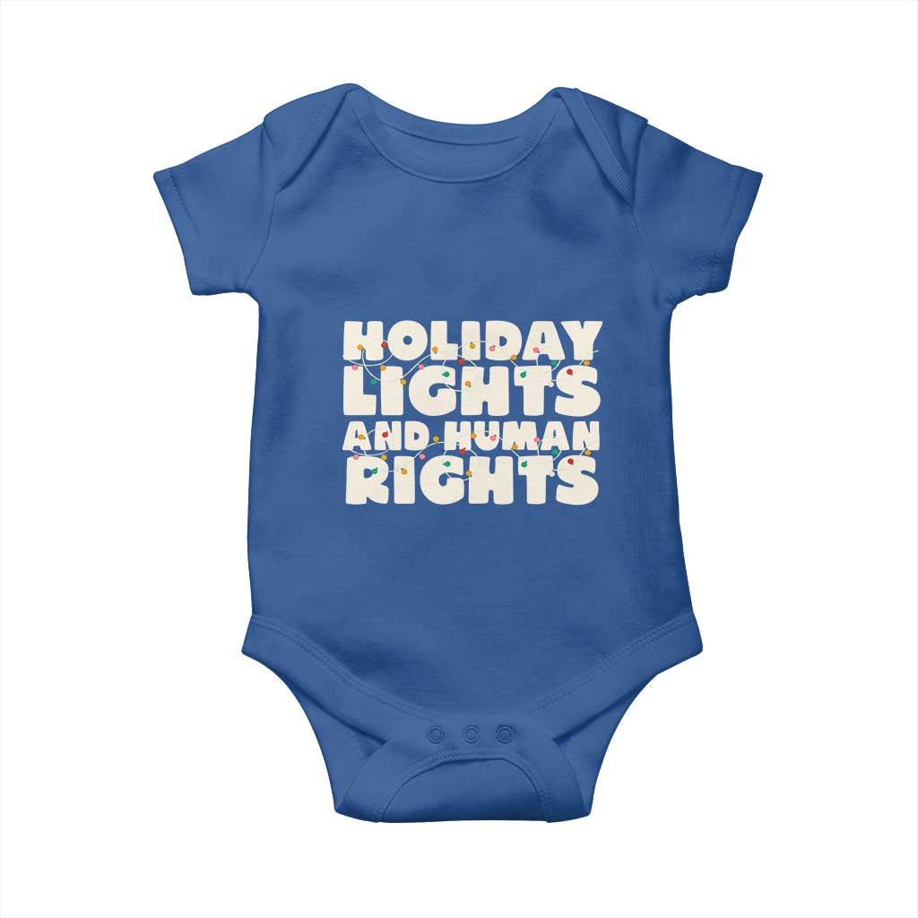 Holiday Lights Human Rights Christmas Baby Onesie TS10 Royal Blue Print Your Wear