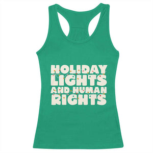 Holiday Lights Human Rights Christmas Racerback Tank Top TS10 Irish Green Print Your Wear