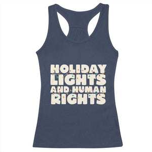 Holiday Lights Human Rights Christmas Racerback Tank Top TS10 Navy Print Your Wear