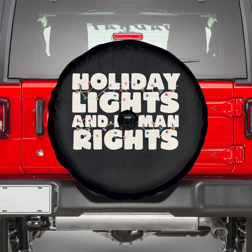 Holiday Lights Human Rights Christmas Spare Tire Cover TS10 Black Print Your Wear