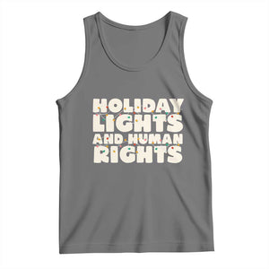 Holiday Lights Human Rights Christmas Tank Top TS10 Black Heather Print Your Wear