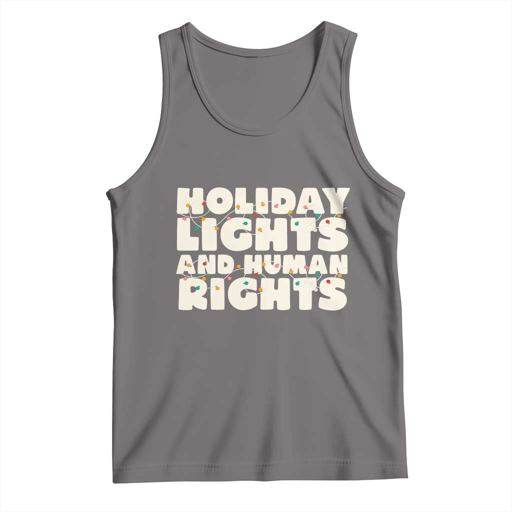 Holiday Lights Human Rights Christmas Tank Top TS10 Deep Heather Print Your Wear