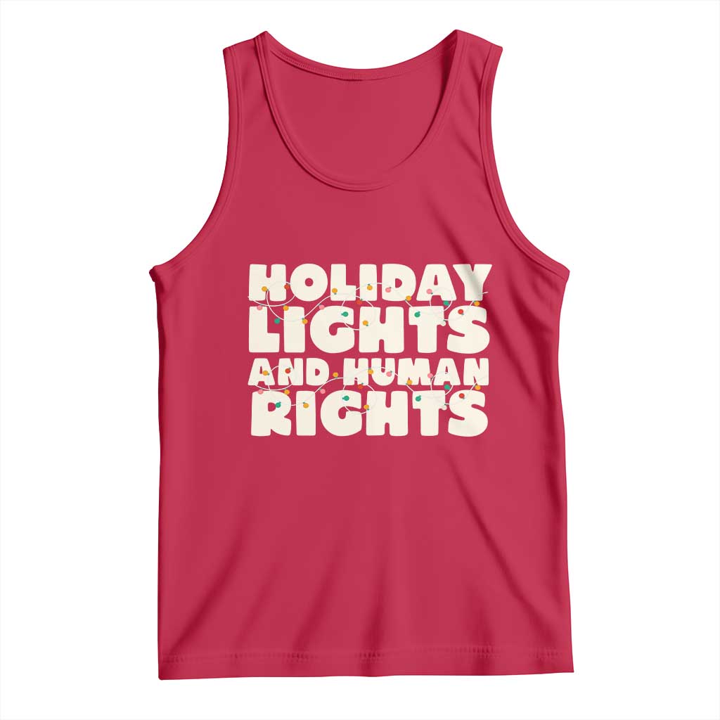 Holiday Lights Human Rights Christmas Tank Top TS10 Red Print Your Wear