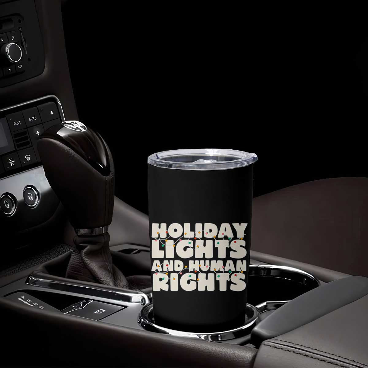 Holiday Lights Human Rights Christmas Tumbler Cup TS10 Print Your Wear