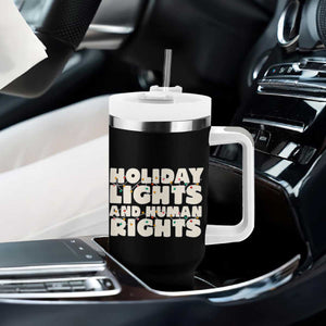 Holiday Lights Human Rights Christmas Tumbler With Handle TS10 Print Your Wear