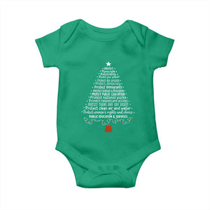 Protect Democracy Christmas Tree Baby Onesie Anti Fascism Social Justice TS10 Irish Green Print Your Wear