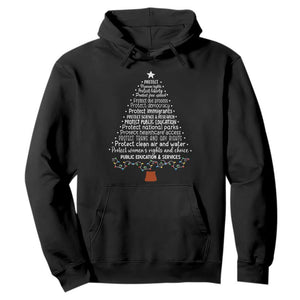 Protect Democracy Christmas Tree Hoodie Anti Fascism Social Justice TS10 Black Print Your Wear