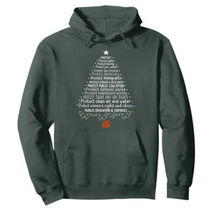 Protect Democracy Christmas Tree Hoodie Anti Fascism Social Justice TS10 Dark Forest Green Print Your Wear