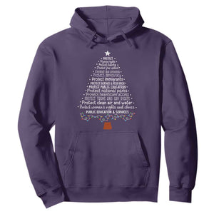 Protect Democracy Christmas Tree Hoodie Anti Fascism Social Justice TS10 Purple Print Your Wear