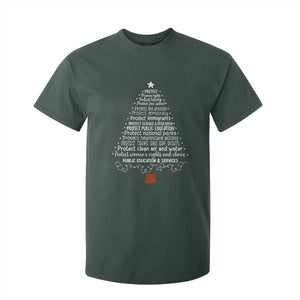 Protect Democracy Christmas Tree T Shirt For Kid Anti Fascism Social Justice TS10 Dark Forest Green Print Your Wear