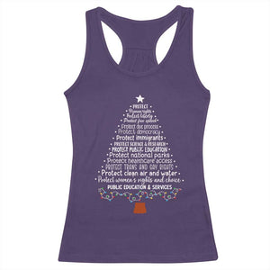 Protect Democracy Christmas Tree Racerback Tank Top Anti Fascism Social Justice TS10 Purple Print Your Wear
