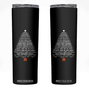 Protect Democracy Christmas Tree Skinny Tumbler Anti Fascism Social Justice TS10 Black Print Your Wear