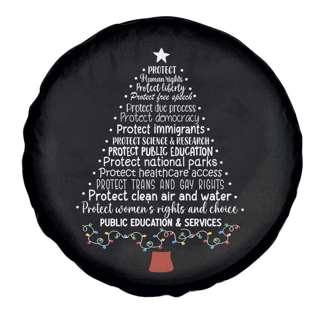 Protect Democracy Christmas Tree Spare Tire Cover Anti Fascism Social Justice TS10 Print Your Wear
