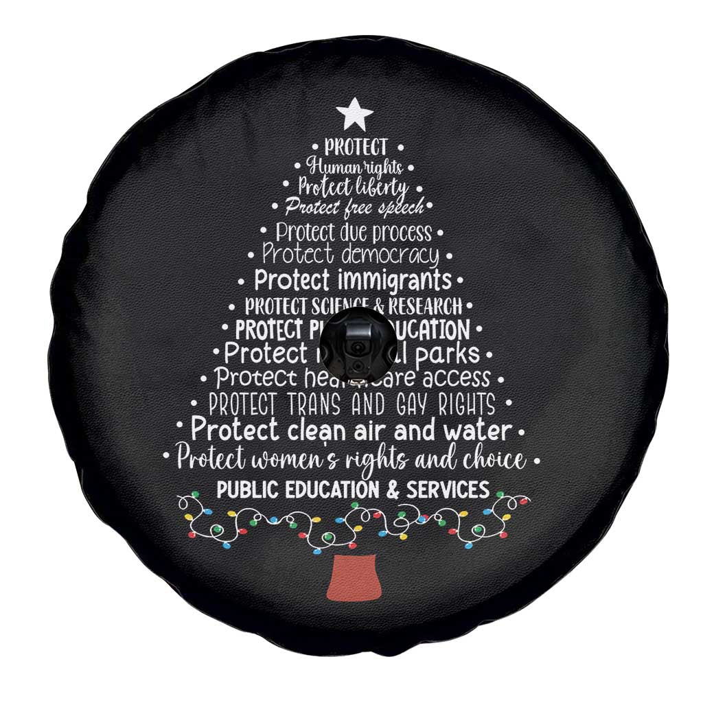 Protect Democracy Christmas Tree Spare Tire Cover Anti Fascism Social Justice TS10 Print Your Wear
