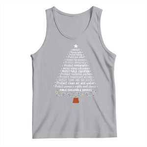 Protect Democracy Christmas Tree Tank Top Anti Fascism Social Justice TS10 Athletic Heather Print Your Wear