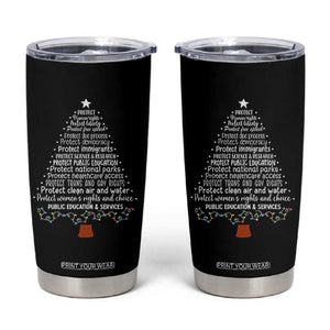 Protect Democracy Christmas Tree Tumbler Cup Anti Fascism Social Justice TS10 Black Print Your Wear