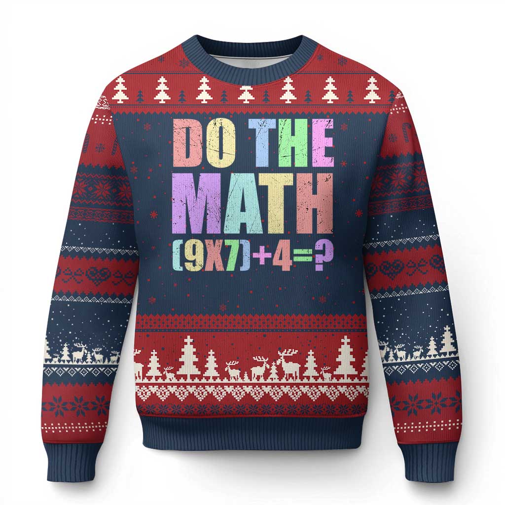 Funny Six Seven 6 7 Meme Teacher Ugly Christmas Sweater Brainrot Girls Kids Teens TS10 Navy Red Print Your Wear