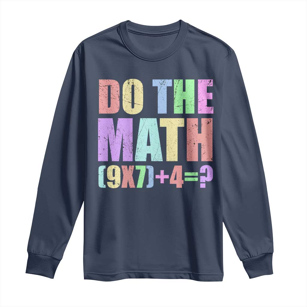 Funny Six Seven 6 7 Meme Teacher Long Sleeve Shirt Brainrot Girls Kids Teens TS10 Navy Print Your Wear