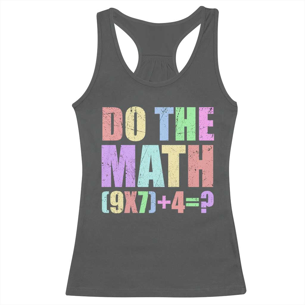 Funny Six Seven 6 7 Meme Teacher Racerback Tank Top Brainrot Girls Kids Teens TS10 Dark Heather Print Your Wear