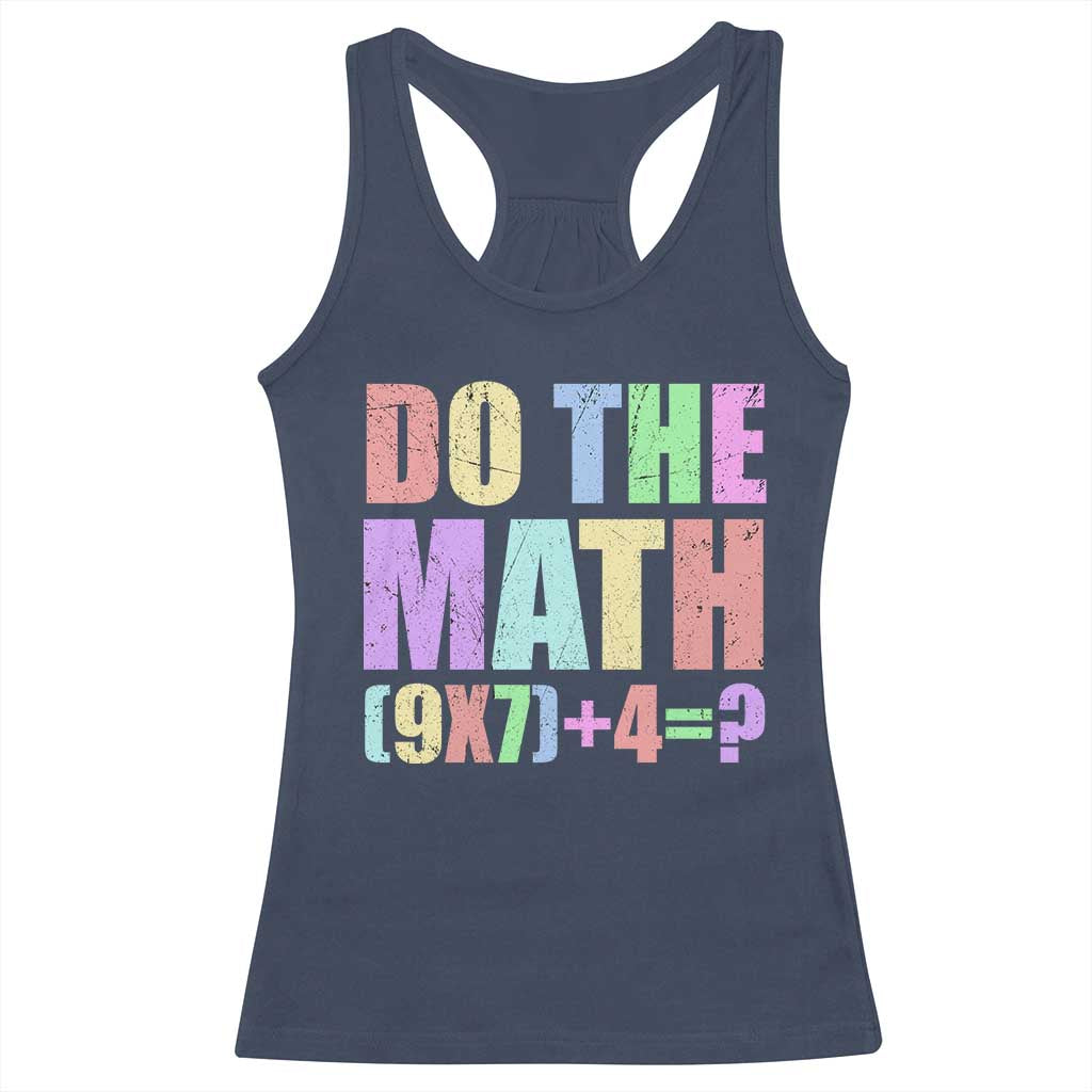 Funny Six Seven 6 7 Meme Teacher Racerback Tank Top Brainrot Girls Kids Teens TS10 Navy Print Your Wear