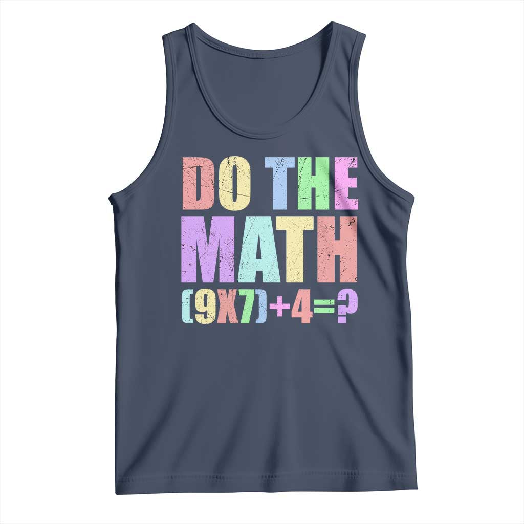 Funny Six Seven 6 7 Meme Teacher Tank Top Brainrot Girls Kids Teens TS10 Navy Print Your Wear