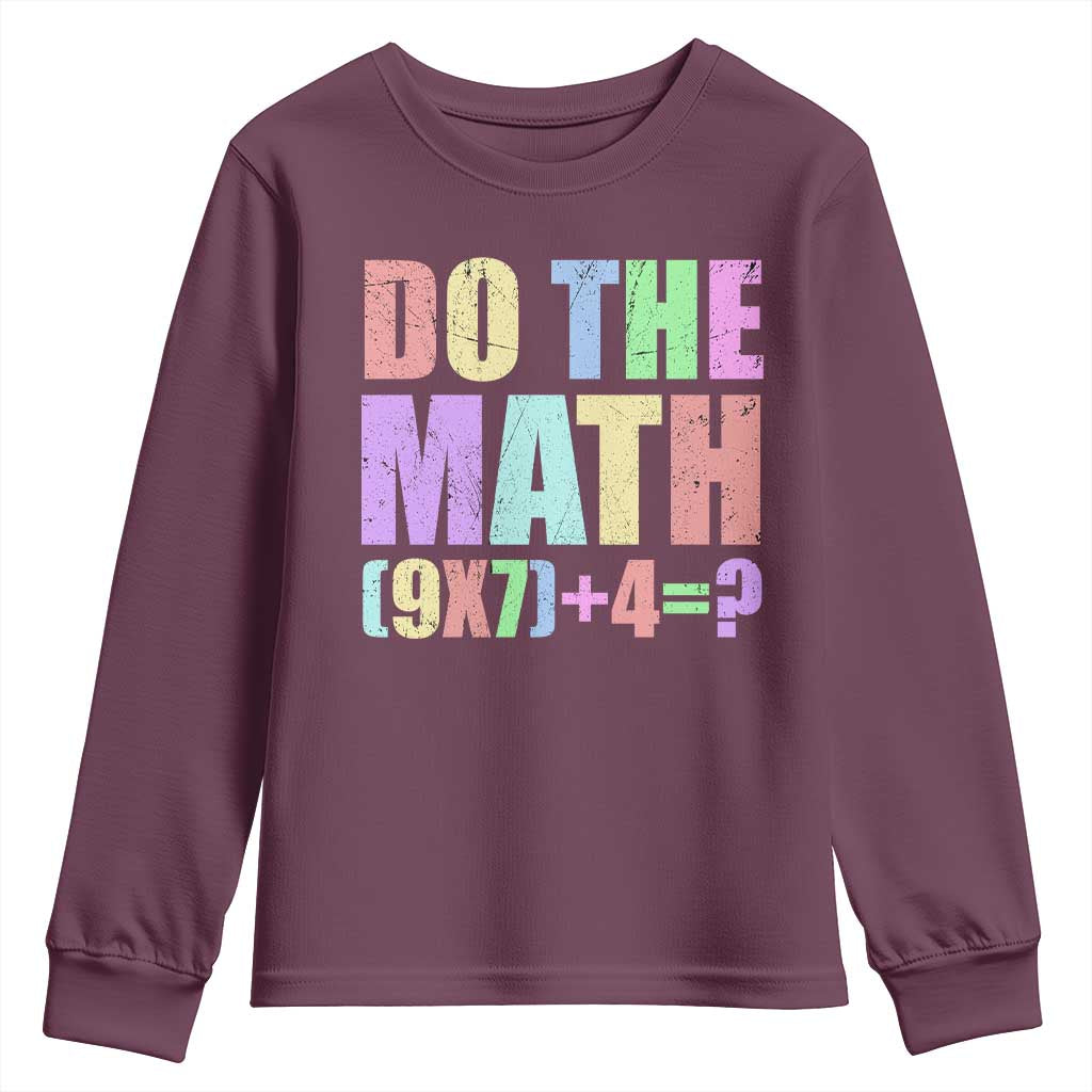 Funny Six Seven 6 7 Meme Teacher Youth Sweatshirt Brainrot Girls Kids Teens TS10 Maroon Print Your Wear