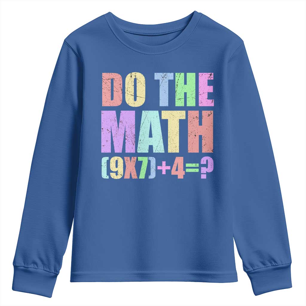 Funny Six Seven 6 7 Meme Teacher Youth Sweatshirt Brainrot Girls Kids Teens TS10 Royal Blue Print Your Wear