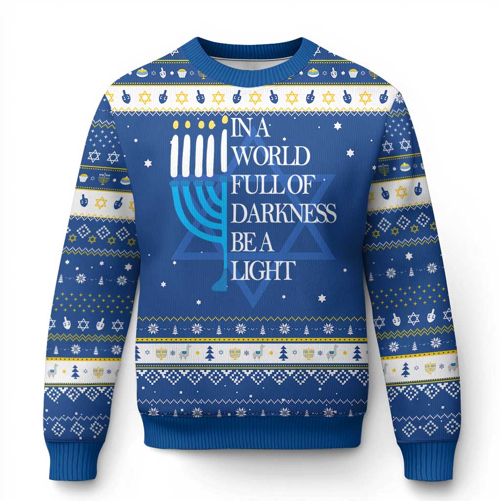 Happy Hanukkah Ugly Sweater Jewish Video Game Gamer Chanukah TS10 Blue White Print Your Wear