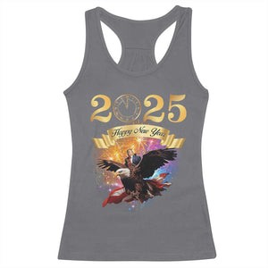 Trump Happy New Year 2025 Racerback Tank Top Support Trump Eagle USA President TS10 Charcoal Print Your Wear