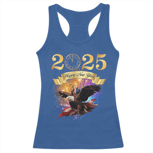 Trump Happy New Year 2025 Racerback Tank Top Support Trump Eagle USA President TS10 Royal Blue Print Your Wear